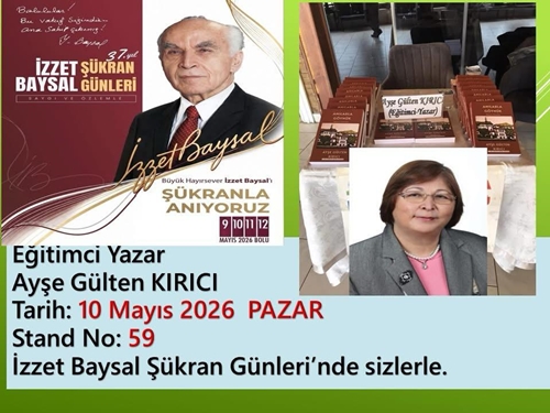 Yazar Kırıcı, Şükran Günlerinde Okurlarıyla Buluşacak