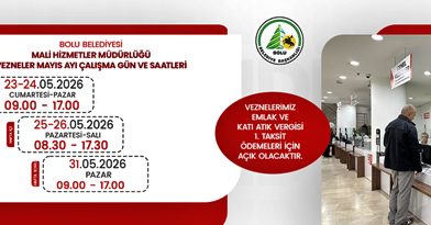 Bolu Belediyesi Vezneleri Bayram Tatilinde de Hizmet Verecek